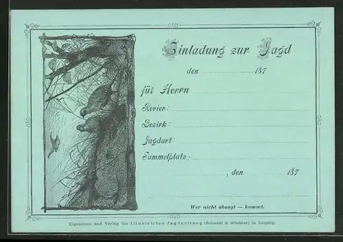 Künstler-AK Einladung zur Jagd, Rebhühner im hohen Gras, sehr früher Druck