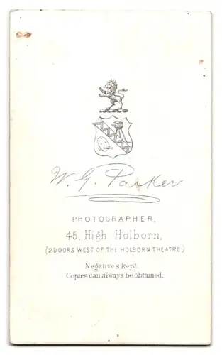 Fotografie W. G. Parker, London, 45, High Holborn, Portrait zwei Herren in zeitgenössischer Kleidung