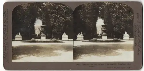 Stereo-Fotografie Griffith & Griffith, Philadelphia, Ansicht Potsdam, Schloss Sanssouci, Partie im Schlosspark