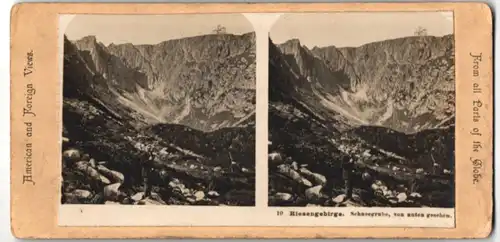 Stereo-Fotografie unbekannter Fotograf, Ansicht Schneegrubenbaude, Schneegrube im Riesengebirge