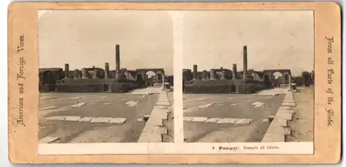 Stereo-Fotografie unbekannter Fotograf, Ansicht Pompei, Tempio di Giove