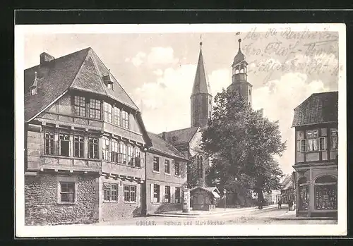 AK Goslar, Rathaus und Marktkirche
