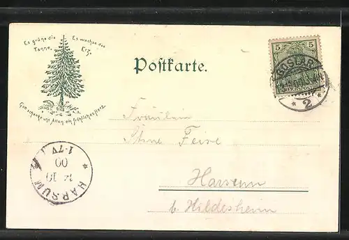AK Goslar a. Harz, Strassenpartie mit Achtermanns Turm
