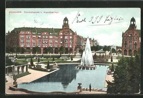 AK Mannheim, Friedrichsplatz und Augustaanlage