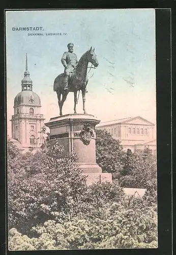 AK Darmstadt, Denkmal Ludwigs IV im Park