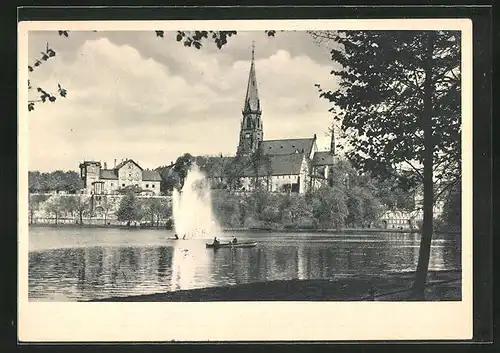 AK Chemnitz, Blick aufs Schloss über den Schlossteich