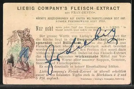 Sammelbild Liebig, Liebig Company`s Fleisch-Extract, Duett Weisse Dame Boieldieu