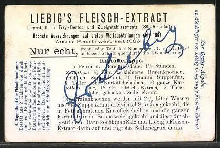 Sammelbild Liebig, Liebig Company`s Fleisch-Extract, Doppelboot der Fidschiinsulaner