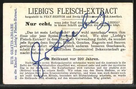 Sammelbild Liebig, Liebig`s Fleisch-Extract, Die Heilkunst vor 200 Jahren, Der Doctor medicinae macht Krankenbesuche