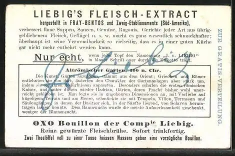 Sammelbild Liebig, Liebig`s Fleisch-Extract, Gartenanlagen, Altrömischer Park