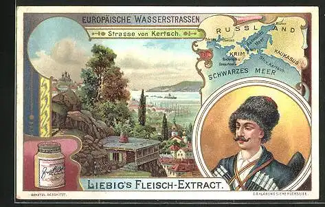 Sammelbild Liebig, Europäische Wasserstrassen, Strasse von Kertsch