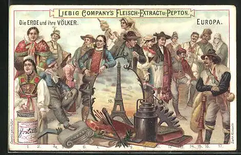 Sammelbild Liebig, Die Erde und ihre Völker, Europa