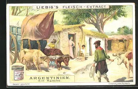 Sammelbild Liebig, Argentinien, Ein Rancho