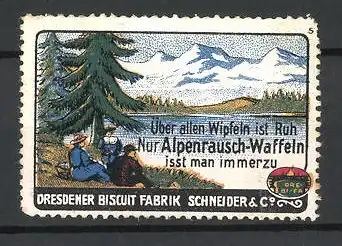 Reklamemarke Alpenrausch-Waffeln der Dresdner Waffel- und Biscuit-Fabrik Schneider & Co., Bild 5
