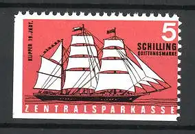 Reklamemarke Segelschiff Klipper aus dem 19. Jahrhundert, Österr. Zentralsparkasse
