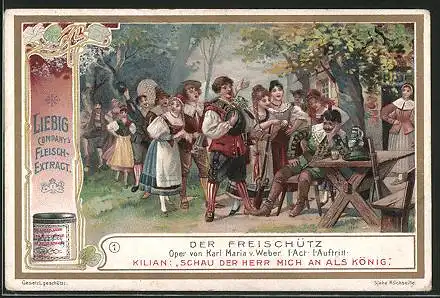 Sammelbild Liebig, Der Freischütz, Zitat von Kilian