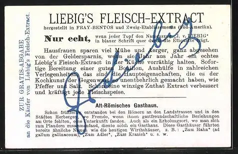 Sammelbild Liebig, Gasthäuser, Alt-Römisches Gasthaus