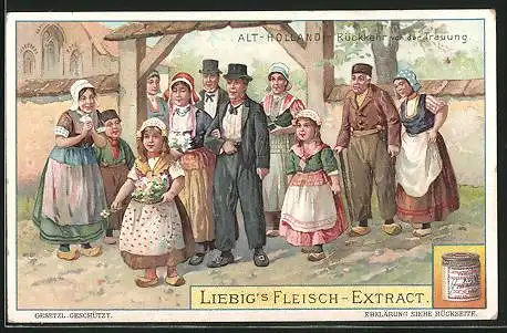 Sammelbild Liebig, Alt-Holland, Rückkehr von der Trauung