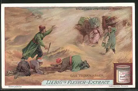 Sammelbild Liebig, Das Trinkwasser, Graben nach unterirdischem Wasser