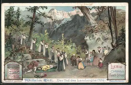 Sammelbild Liebig, Wilhelm Tell, 6. Der Tod des Landvogts