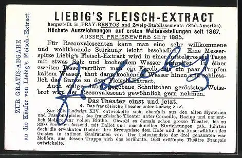 Sammelbild Liebig, Das französische Theater unter Ludwig XIV