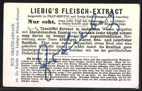 Sammelbild Liebig, Schätze des Meeres, Die Krabbe, Fang der Krabben