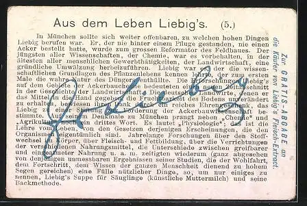 Sammelbild Liebig, Aus dem Leben Liebigs, 5. Liebig im chem. Hörsaal zu München