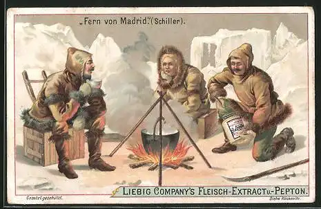 Sammelbild Liebig, Fern von Madrid, Schiller