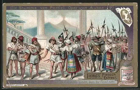 Sammelbild Liebig, Die Stumme von Portici, Oper von Auber, Act 5