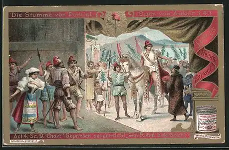 Sammelbild Liebig, Die Stumme von Portici, Oper von Auber, Act 4