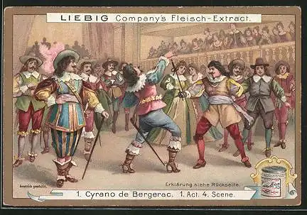 Sammelbild Liebig, 1. Cyrano de Bergerac 1. Act 4. Scene