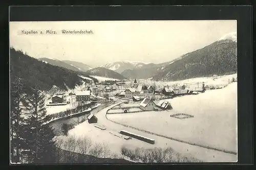 AK Kapellen a. Mürz, Winterlandschaft