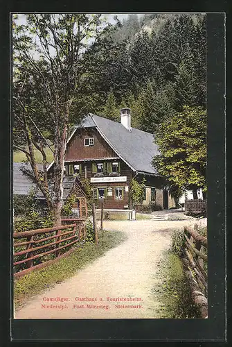 AK Mürzsteg, Gamsjäger, Gasthaus und Touristenhaus