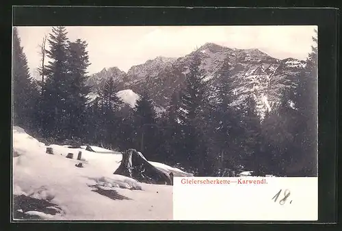 AK Gleierscherkette und Karwendl im Winter, Gletscher