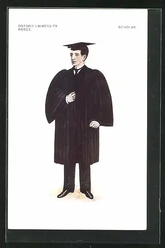 AK Oxford, University, Robes, Scholar, studentische Szene