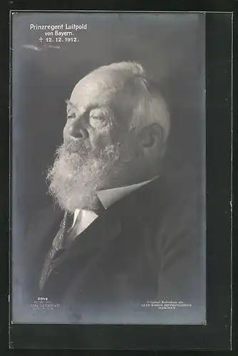 AK Prinzregent Luitpold von Bayern im Portrait, gestorben am 12.12.1912