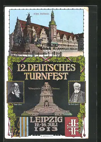AK Leipzig, 12. Deutsches Turnfest 1913, Altes Rathaus