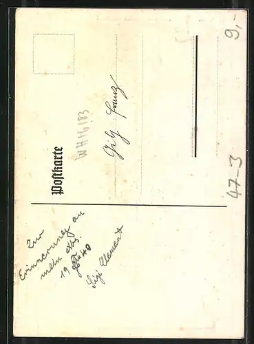 AK Absolvia Minor 1940, Weinender Esel vor verschlossener Tür