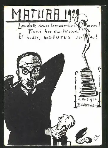 AK Absolvia Matura 1929, Schüler auf dem Schafott