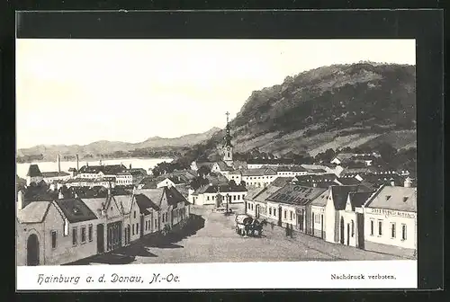 AK Hainburg a. d. Donau, Bäckerei Ott, Strassenpartie