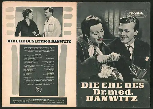 Filmprogramm PFI Nr. 71 /56, Die Ehe des Dr. med. Danwitz, Marianne Koch, Karlheinz Böhm, Regie: A. M. Rabenalt