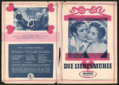 Filmprogramm PFI Nr. 103 /56, Die Liebesmühle, Carmen Sevilla, Francisco Rabal, Regie: Léon Klimovsky