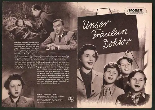 Filmprogramm PFI Nr. 83 /54, Unser Fräulein Doktor, Jenny Jugo, Albert Matterstock, Regie: Erich Engel