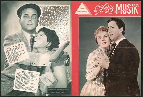 Filmprogramm Unser Hausprogramm, Ein Herz voll Musik, Vico Torriani, Ina Halley, Regie: R. A. Stemmle