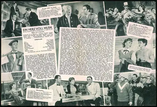 Filmprogramm Unser Hausprogramm, Ein Herz voll Musik, Vico Torriani, Ina Halley, Regie: R. A. Stemmle