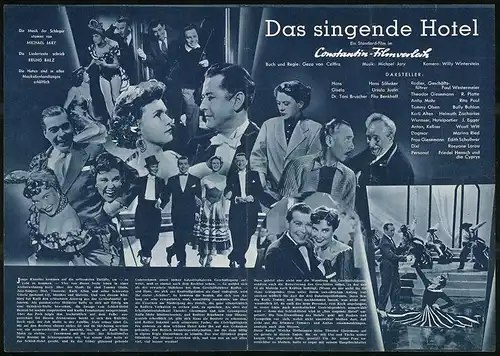 Filmprogramm IFK Nr. 1644, Das singende Hotel, Paul Westermeier, Rita Paul, Hans Söhnker, Regie: Geza von Cziffra