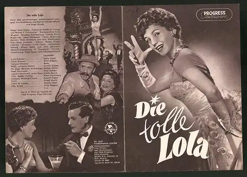 Filmprogramm PFI Nr. 10 /57, Die tolle Lola, Herta Staal, Wolf Albach-Retty, Regie: Hans Deppe