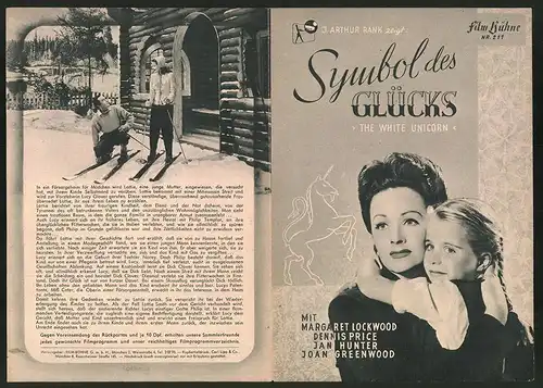 Filmprogramm Filmbühne Nr. 211, Symbol des Glücks, Margaret Lockwood, Dennis Price, Regie: Bernard Knowles