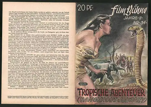 Filmprogramm Filmbühne Nr. 34, Tropische Abenteuer, Regie: Armand Denis, Leila Roosevelt, Dokumentarfilm