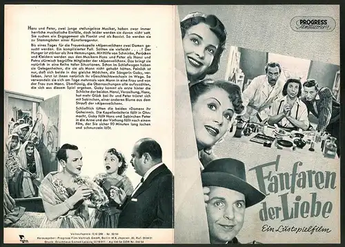 Filmprogramm PFI Nr. 52 /54, Fanfaren der Liebe, Dieter Borsche, Inge Egger, Regie: Kurt Hoffmann